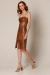 VESTIDO ALCINHA FINA VINTAGE CARAMELO CAFÉ