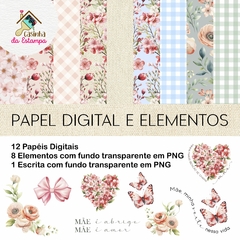 Kit Papéis e Elementos Mãe é Tudo