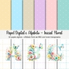 Papel Digital e Alfabeto - Inicial Floral