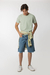 Bermuda Jean Mom BOWIE de Orso BIanco, en denim rígido con ruedo al corte, diseño casual y moderno