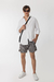 Short de baño rayado Horizon, bomber sublimado personalizado con cordón encapsulado. Marca Orso Bianco.