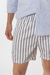 Short de baño rayado Horizon, bomber sublimado personalizado con cordón encapsulado. Marca Orso Bianco.
