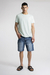 Bermuda skinny Late de Orso Bianco en denim elastizado índigo.