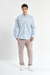 Camisa Iñaki Orso Bianco, algodón, cuello mao, manga larga, corte slim 