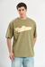 Remera oversize University Orso Bianco en jersey algodón peinado con estampa, disponible en chocolate, crudo y verde