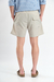 Short de baño liso "Crushed", confeccionado en nylon bomber, con bordado a contratono y cordones jaspeados, disponible en verde, gris, mostaza y negro.