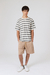 Remera oversize rayada de Orso Bianco, diseño casual y moderno con etiqueta termotransferible en el pecho.