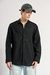 Camisa Mao lino Oasis Orso Bianco, manga larga, botones marmolados, grifa lateral, colores crudo, camel, negro, gris, talles S al XXL