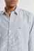 Camisa clásica Lord Orso Bianco, poplin rayado, oso bordado, celeste, azul, beige