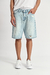 Bermuda jean mom Morrison Orso Bianco, celeste, denim rígido índigo, detalles de roturas, talles 38 al 48