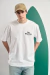 Remera oversize Millonaire Orso Bianco, blanca, algodon peinado, estampa pecho y espalda, talles S a XXL