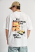 Remera oversize Millonaire Orso Bianco, blanca, algodon peinado, estampa pecho y espalda, talles S a XXL