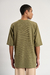 Remera oversize Bow Orso Bianco, otomán, mangas ranglan, grifa marcaria lateral, colores tostado, crudo, verde, negro, talles S al XXL