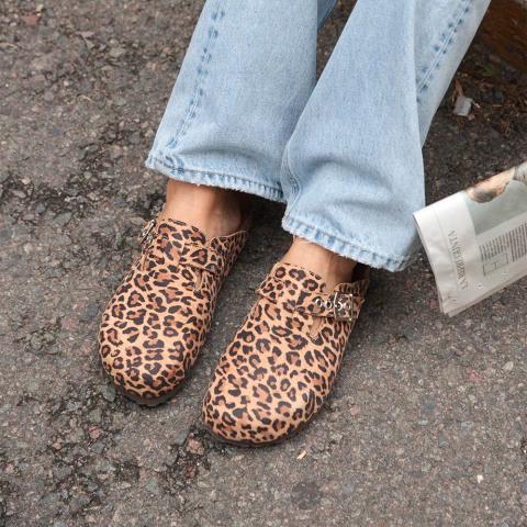 ARIZONA 02 | Zueco Animal Print de Leopardo | Fragola - comprar online