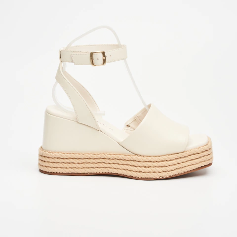 Amelia 01 | Sandalia con plataforma con yute en cuero | Fragola