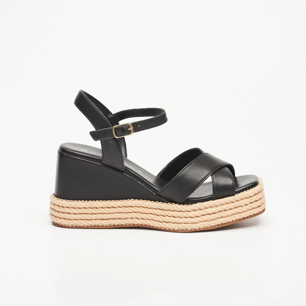 Amelia 02 | Sandalia con plataforma con yute en cuero | Fragola - comprar online