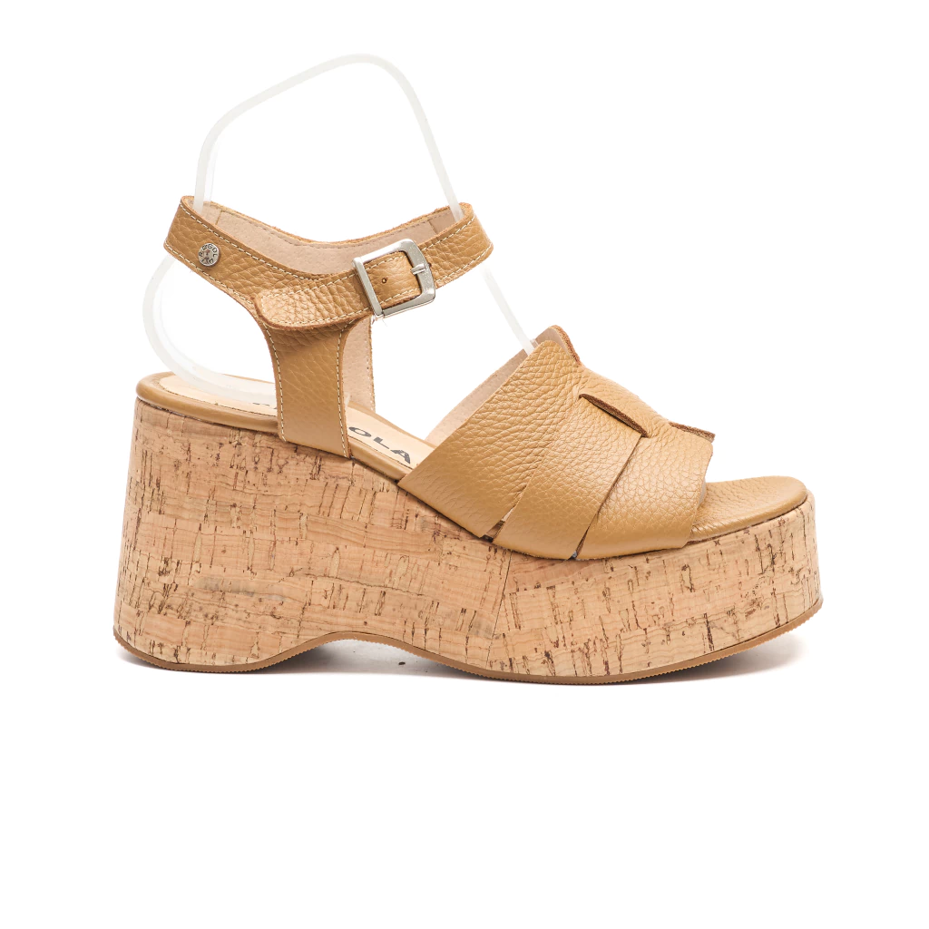 KAIA 04 |Sandalias con plataforma de cuero mujer | Fragola
