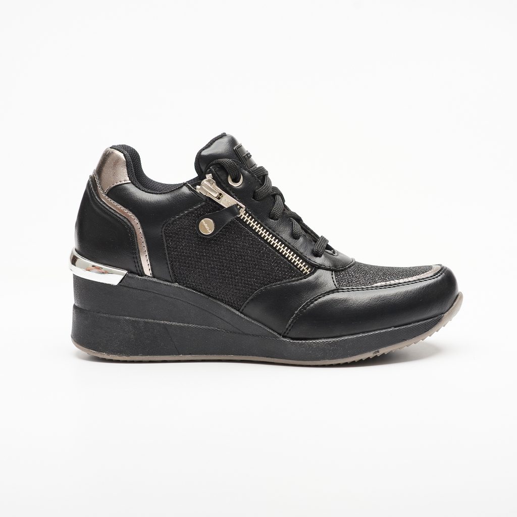 Zapatilla Negra y Peltre con Taco Chino Fragola | KORS 16 | FERLI - comprar online