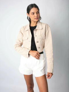 Jaqueta Super Cropped Areia JQ08012