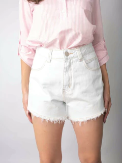 Short Hot Pant Cintura Alta Lav. Clara Barra Desfiada SH11564