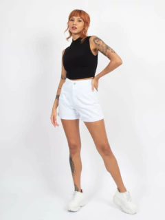 Short Mom Cintura Alta Branco SH14063 - comprar online