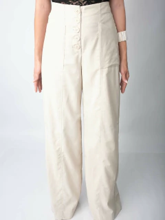 Calça Pantalona de Linho Cru CL09074 na internet