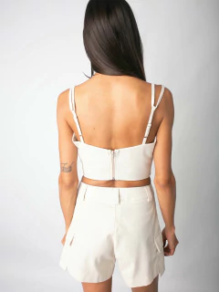 Top com Alça Dupla de Linho Cru BL67202 - loja online