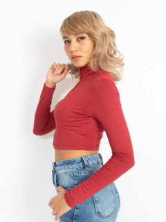 BLUSA MANGA LONGA COM ZIPER VINHO BL40066 - comprar online