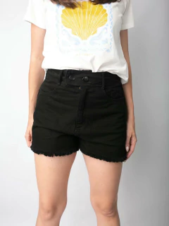 Short Hot Pant Preto Cós Diferenciado Sh11570