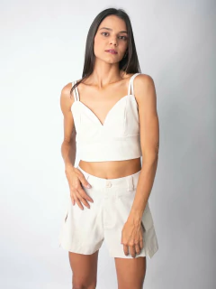 Top com Alça Dupla de Linho Cru BL67202 - Lady Rock | Stay Rockin' 