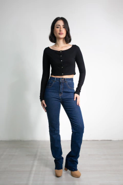 CALÇA SLIM FLARE LAVAGEM ESCURA CL04018