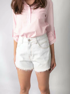 Short Hot Pant Cintura Alta Lav. Clara Barra Desfiada SH11564 na internet