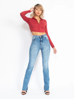 BLUSA MANGA LONGA COM ZIPER VINHO BL40066 - Lady Rock | Stay Rockin' 
