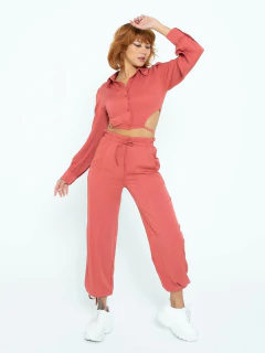 CAMISA CROPPED COM ABERTURA ROSE CA08012 - Lady Rock | Stay Rockin' 