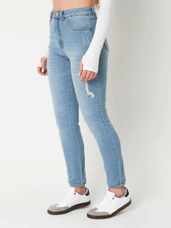 CALÇA SUPER SKINNY LAVAGEM MÉDIA BARRA RETA CL03084 - comprar online