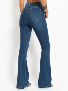 CALÇA FLARE CINTURA ALTA HOT PANT LAV. ESCURA CL06013 - comprar online