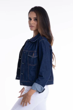 Jaqueta Média com Puído Lavagem Escura Jq49092 - loja online