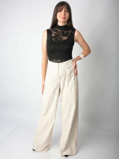Calça Pantalona de Linho Cru CL09074 - comprar online