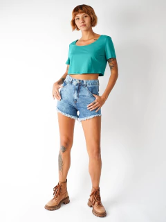 BLUSA CROPPED VERDE BL39022 - comprar online