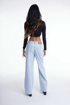 Calça Wide Leg Reta Lav. Clara Com Botões de ajuste no Cós - Cl09069 - Lady Rock | Stay Rockin' 