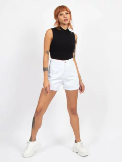 Short Mom Cintura Alta Branco SH14063 na internet