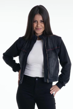 Jaqueta Black Estonado Com Manga De Moletom JQ49096