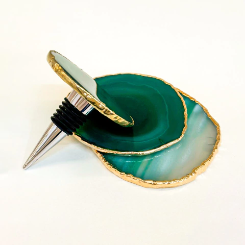 Kit Porta Copo + Stopper (rolha para vinho)