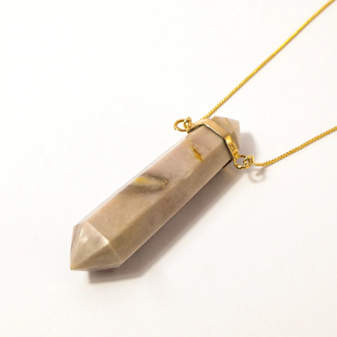 Colar Long Pendulo Ametista Rosa