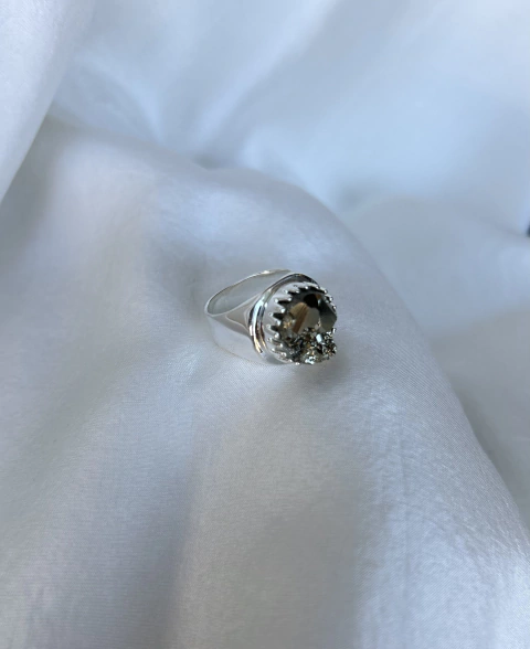 Anel Coin Pirita - Prata