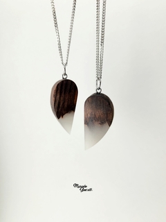 Collares de corazón a la mitad para dos en internet