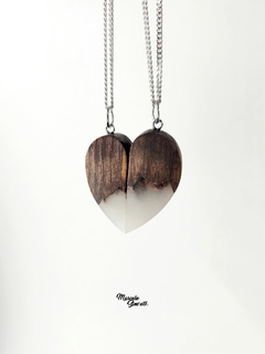 Collares de corazón a la mitad para dos