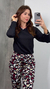 Pijama longo Suede Blusa Lisa (Mariáh) - Makely Moda Íntima