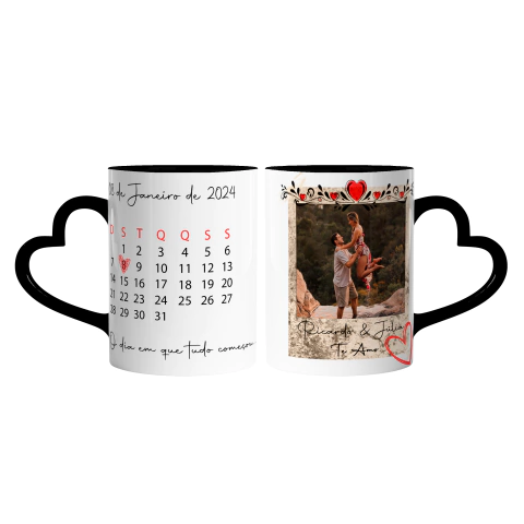 Caneca Calendário Namoro Personalizada Presente Namorados