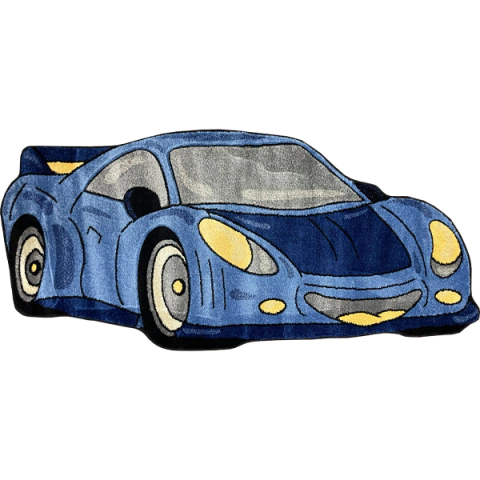 Alfombra Joy de Luxe Con Formas Auto de Carrera Azul